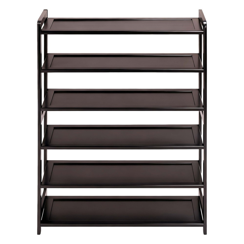 6-Layer Coffee Bamboo Shoe Rack, 68x25x89cm