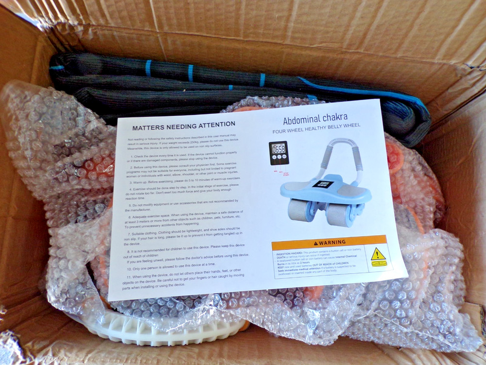 4-Wheel Abdominal Belly Roller Elbow Support Exercise Machine @hS