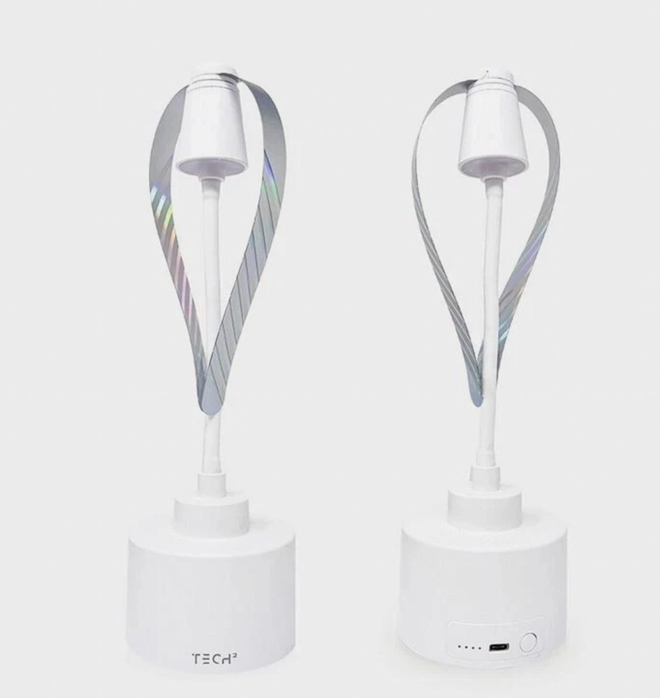 Tech Squared Fly Fan 2pack with Lamp and Powerbank - White