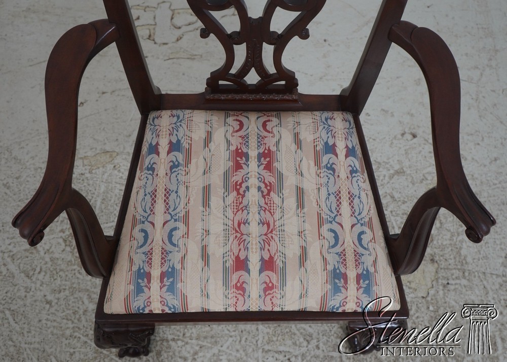 70900: Pair BAKER Ball & Claw Rococo Mahogany Armchairs