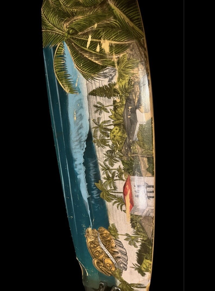 Sector 9 Waimea Longboard Skateboard White Ocean Wave