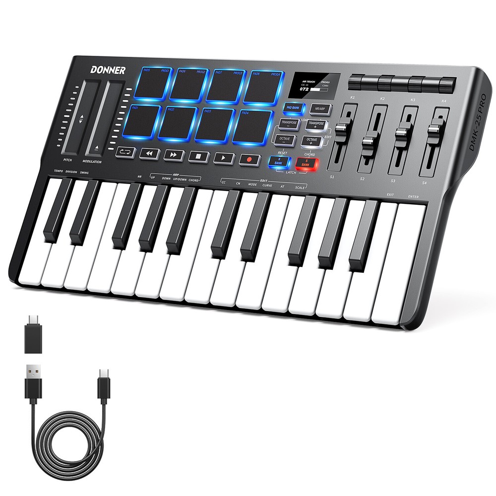 🎹 Donner DMK25 Pro MIDI Keyboard Controller With Software & 40 Teaching Courses