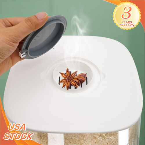 22lbs Rice Dispenser Grain Storage Container Kitchen Organizer With Rice Cup