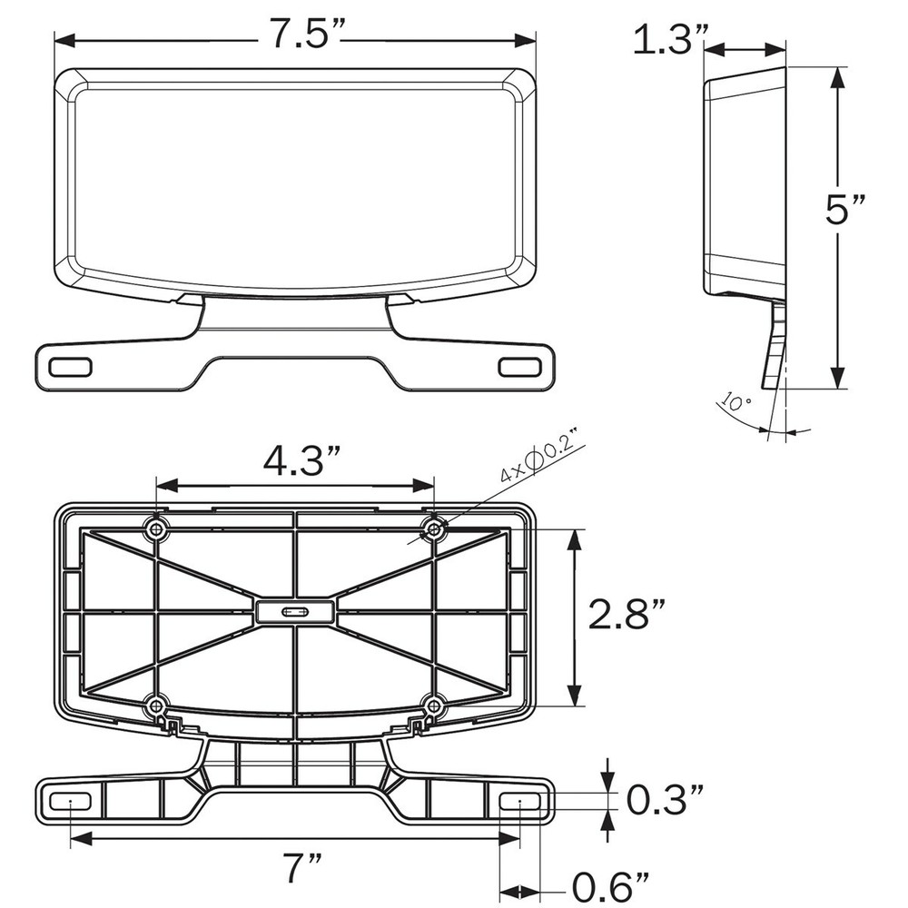 LED RV Camper Trailer Motorhome combination tail light Stop Tail Turn Optronics