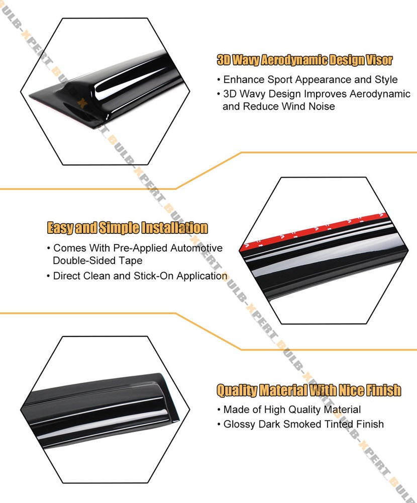 FOR 2012-2016 SUBARU IMPREZA BASE 4DR 3D WAVY WINDOW VISOR RAIN GUARD DEFLECTOR
