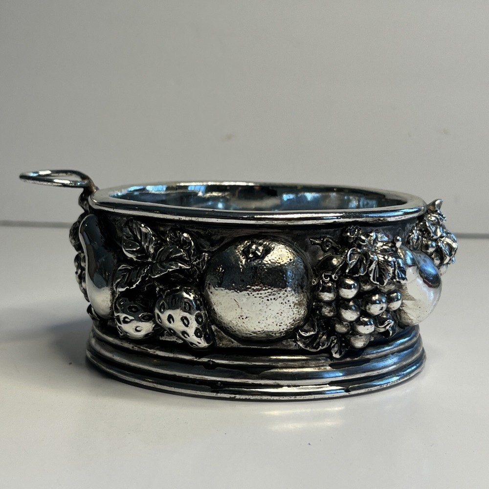 Pewter Wine Caddy Fruit Harvest Design