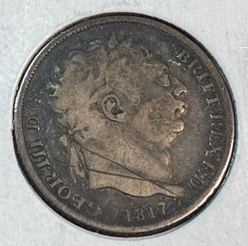 1817 Great Britain Sixpence Nice Original Fine+ Details CHRC