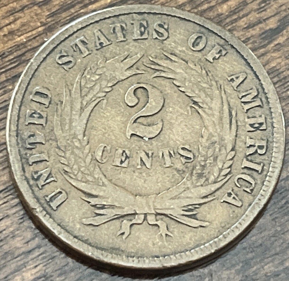 1868 2 Cent Piece Fine