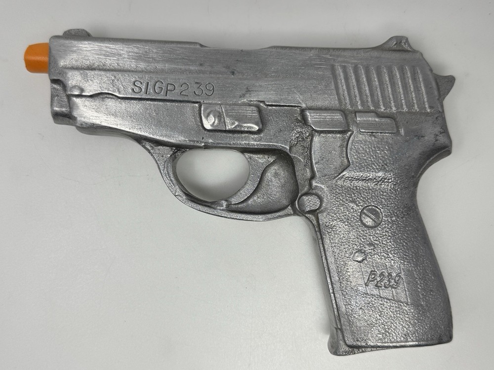 DUMMY GUN 9mm Style Solid Cast Metal Compact Pistol HOLSTER Mold Prop Training