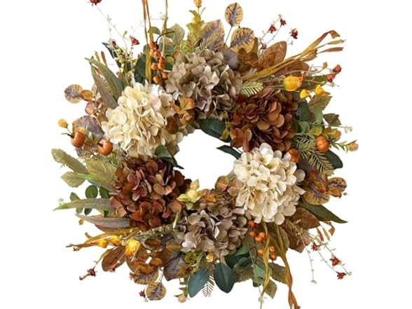 WANNA-CUL Rustic Hydrangea 24" Wreath 10-rustic Hydrangea