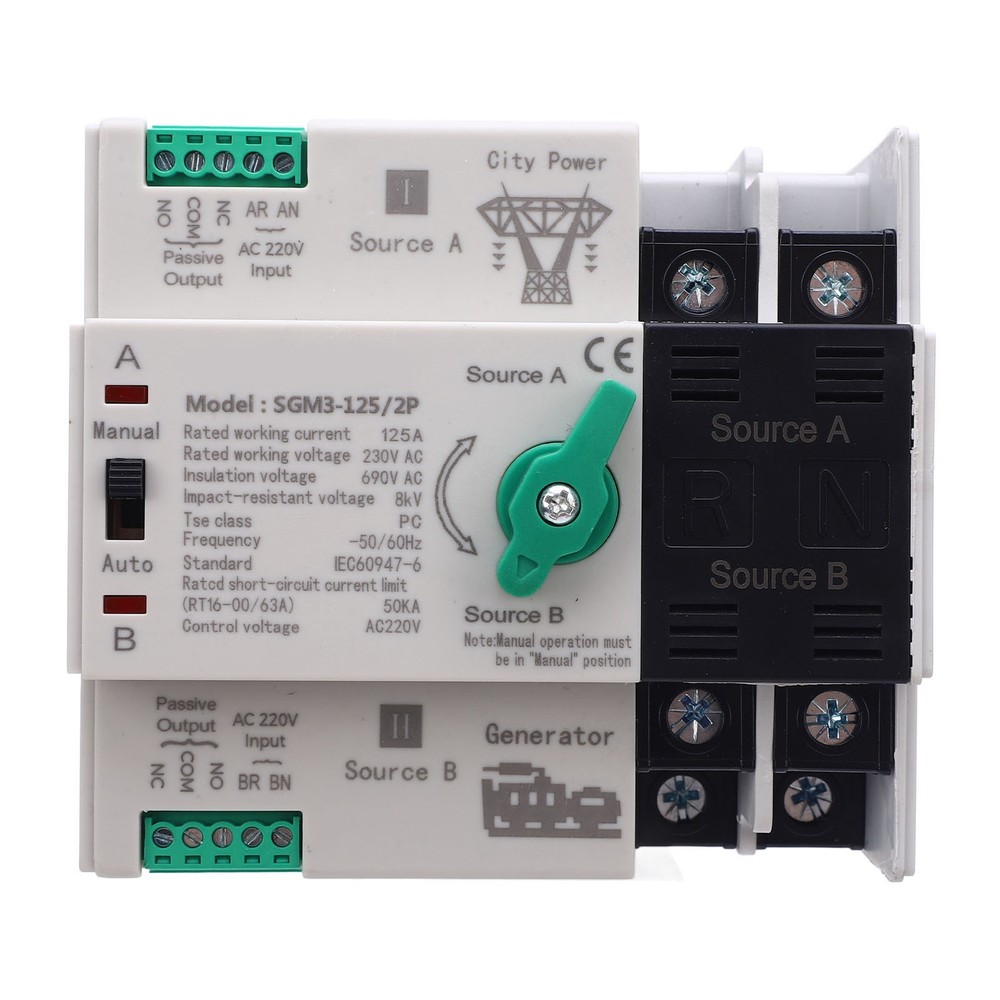 125A Double Power Automatic Transfer Switch For Generator Excellent