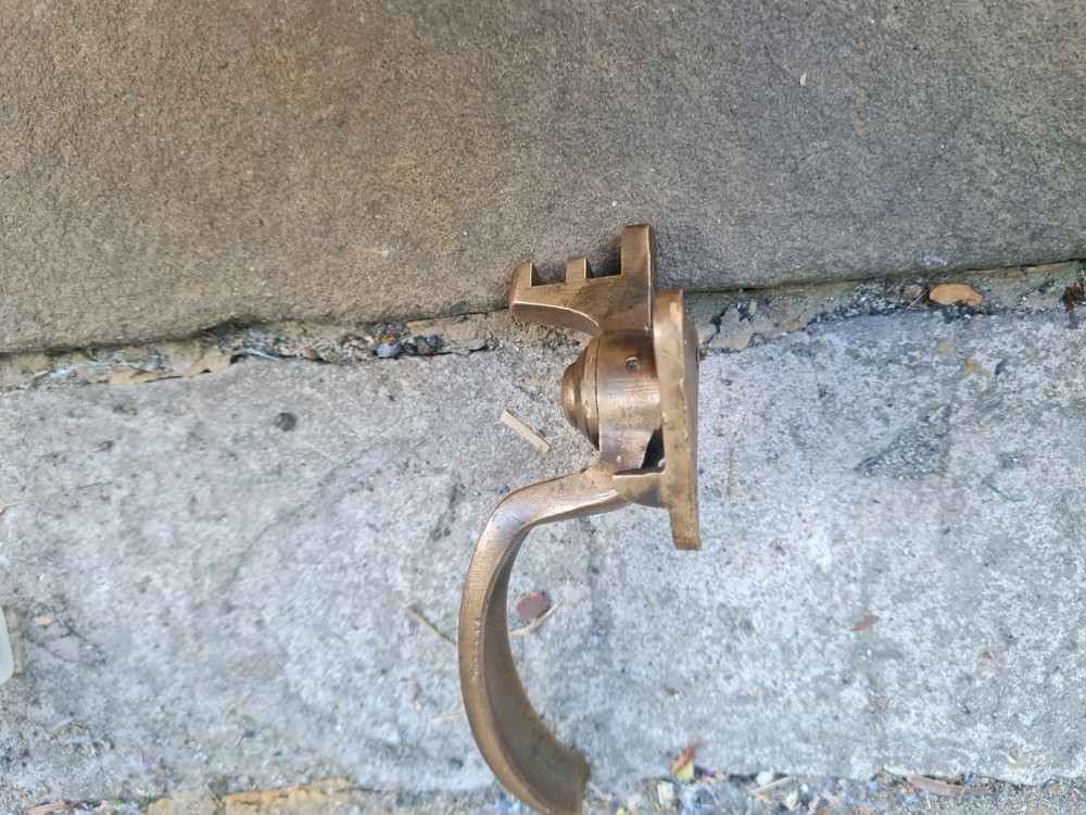 One Single Old Antique Brass Window Latch Handle