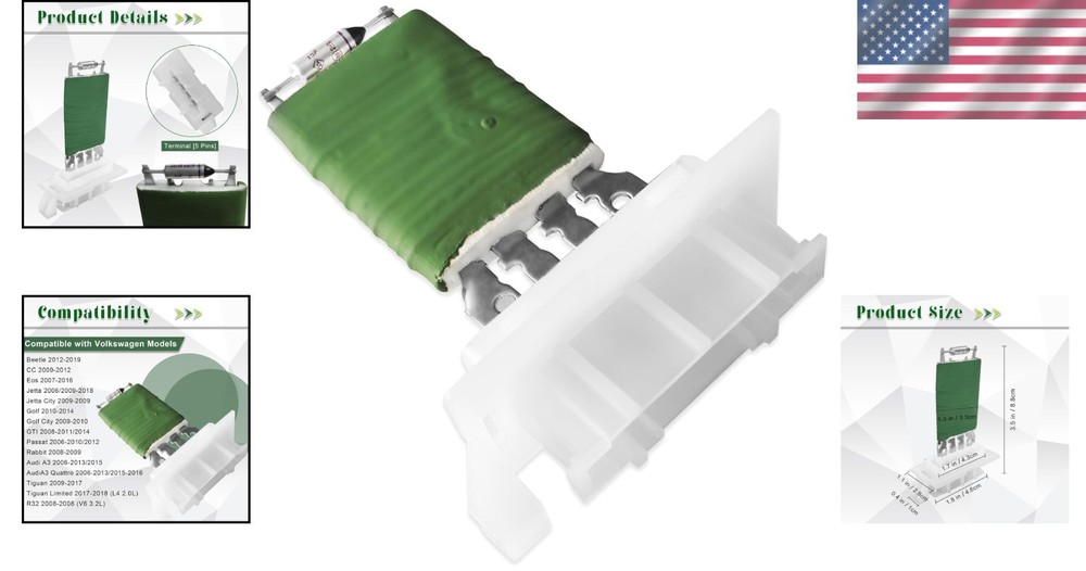 Robust Blower Motor Resistor for VW Beetle, R32, CC - Upgrade A/C Performance