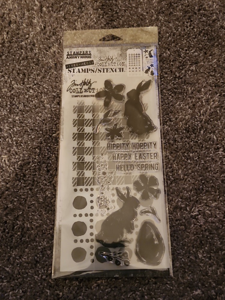 Tim Holtz Easter Stamps, Easter Bunny Stamp Set THMM163