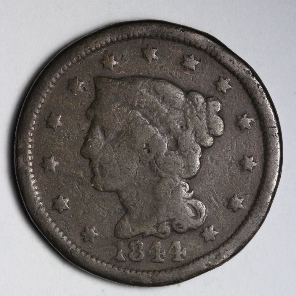 1844 Coronet Head Large Cent VG+ E102 IJCK