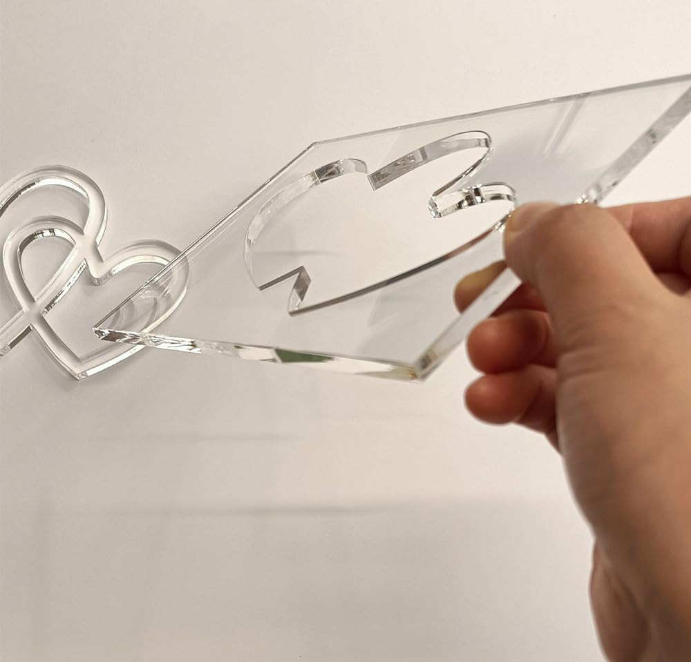 Double Heart Router TemplateClear Acrylic Woodworking TemplateRouter Template...