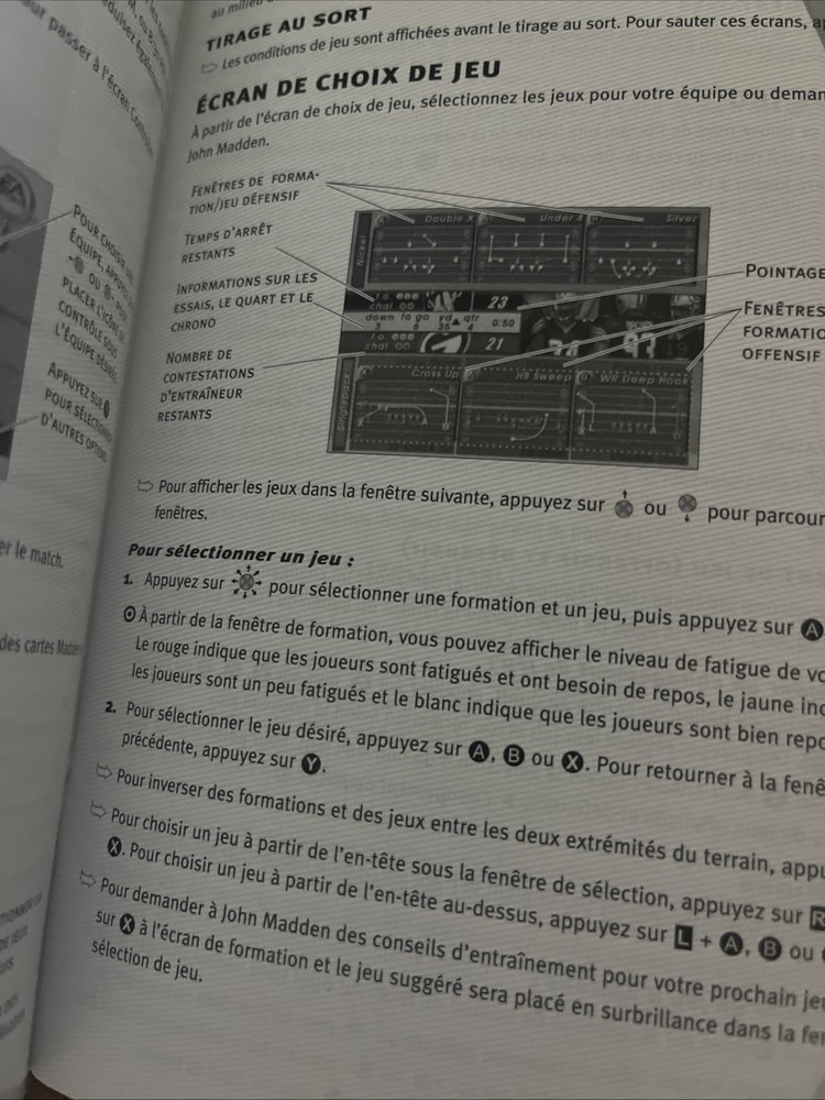 Madden NFL 2003 (Microsoft Xbox) French Instruction Manual Manuel D’utilisation