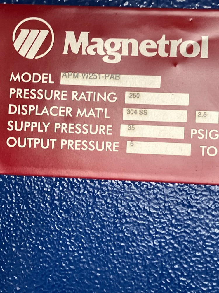 Magnetrol APM-W251-PAB Modulevel 250PSI APM Liquid Level Control, AS IS UNTESTED