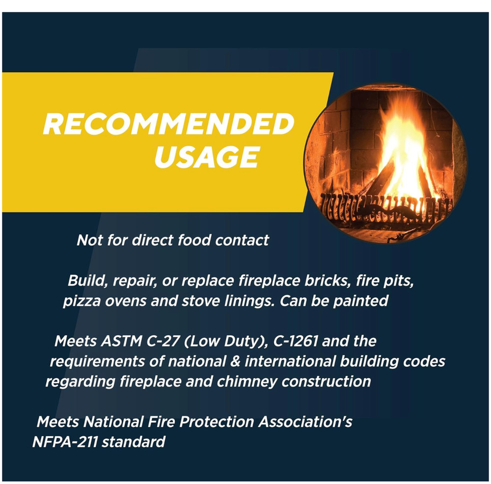 Rutland Soap Split Fire Bricks, Soap-Sized Firebricks for Fireplace, Ivory, 12