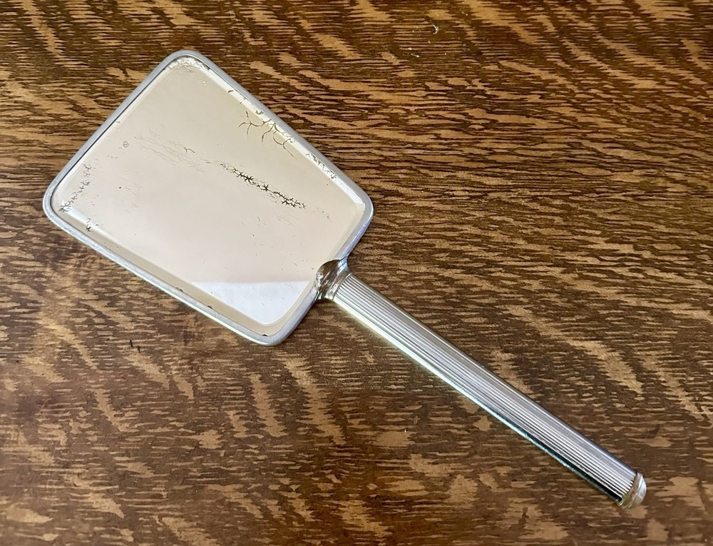 Vintage Antique Old Hand Held Vanity Mirror