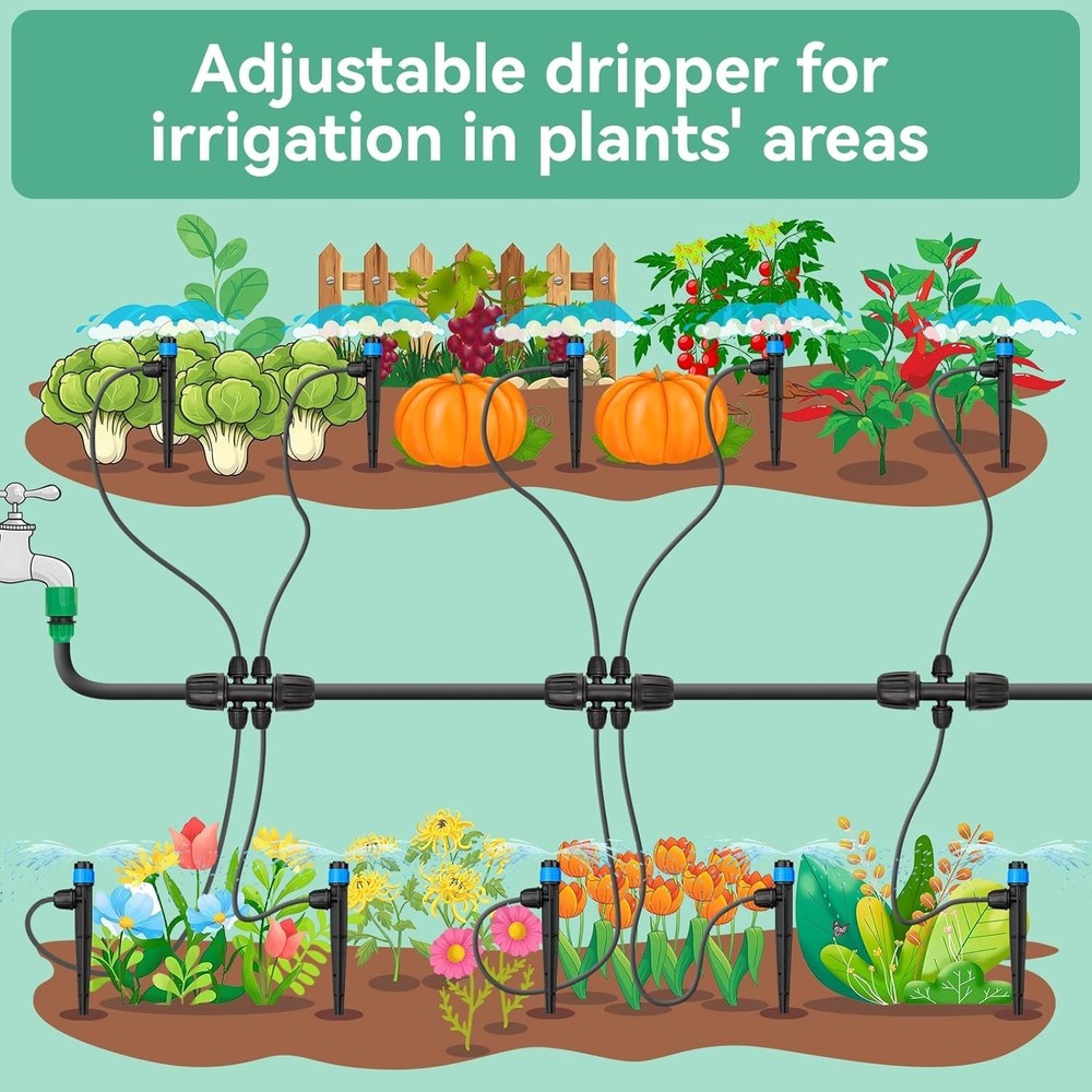 Versatile Drip Irrigation Emitters: 25pcs Adjustable Drippers for Garden Use