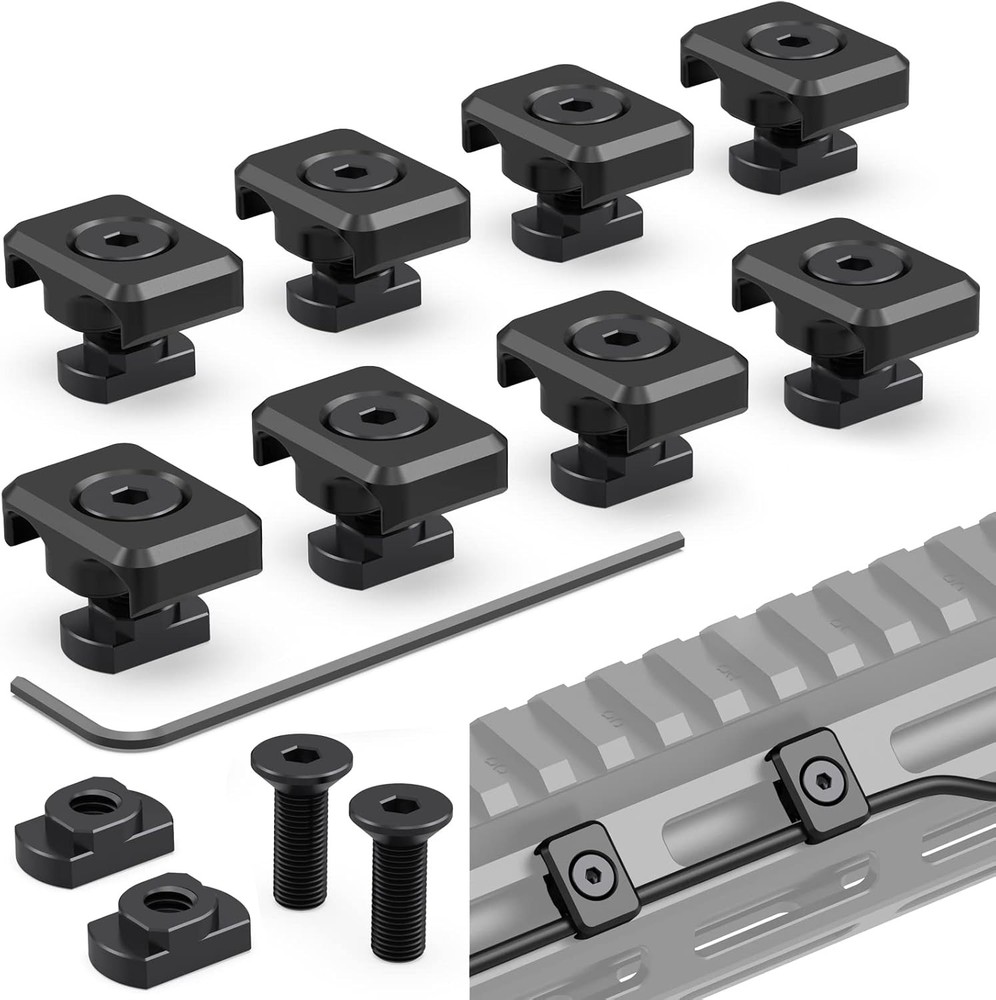 Pressure Switch Cable Guides for M-LOK System 8 Pack Black