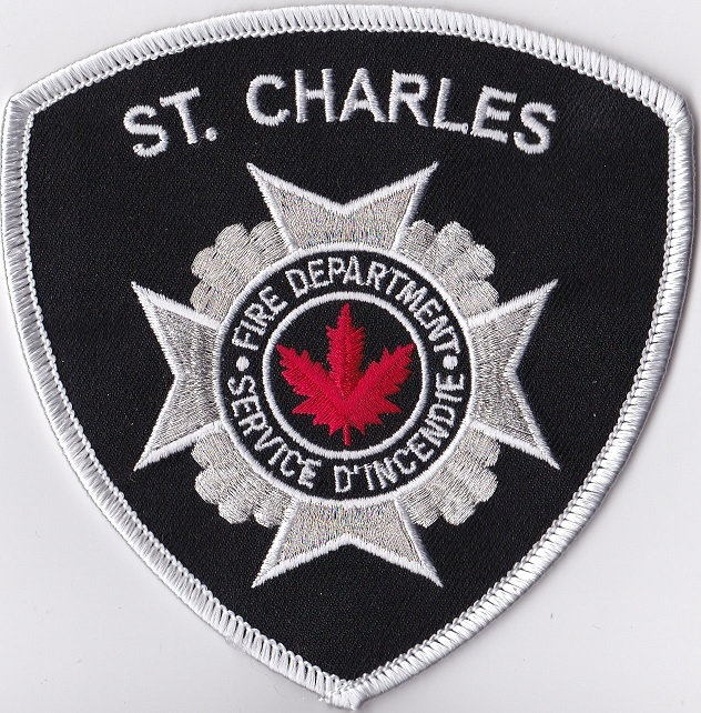 St. Charles Fire Dept. white border Canada  Firefighter Patch NEW!!