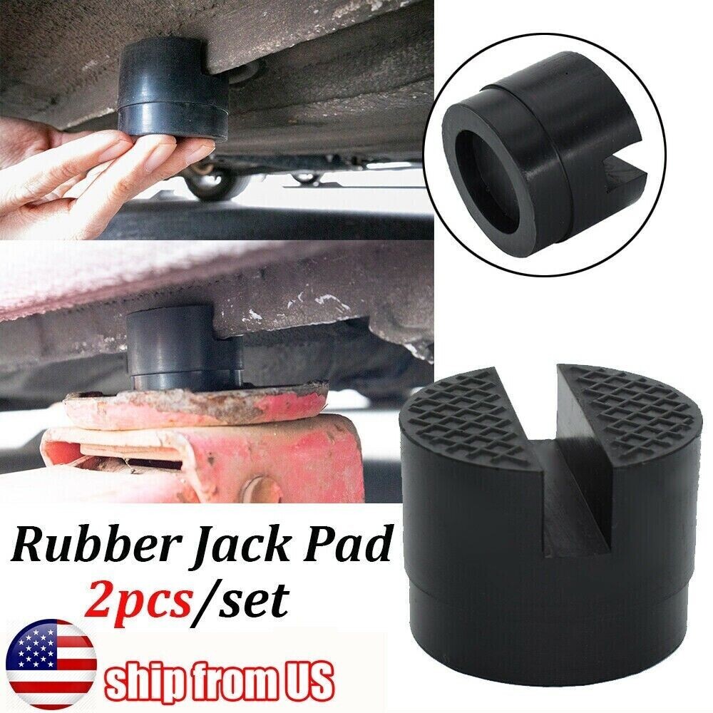 2x Universal Jack Rubber Pad Adapter Anti Slip Pinch Weld Frame Rail Protector