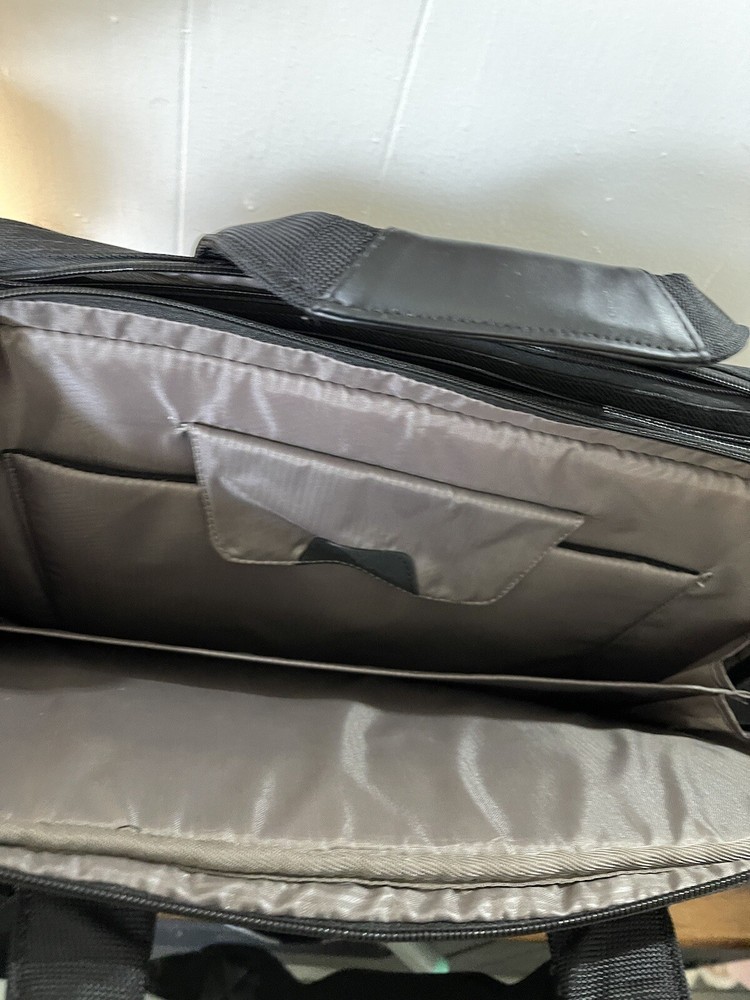 Tarus black canvas travel tote multi compartment briefcase