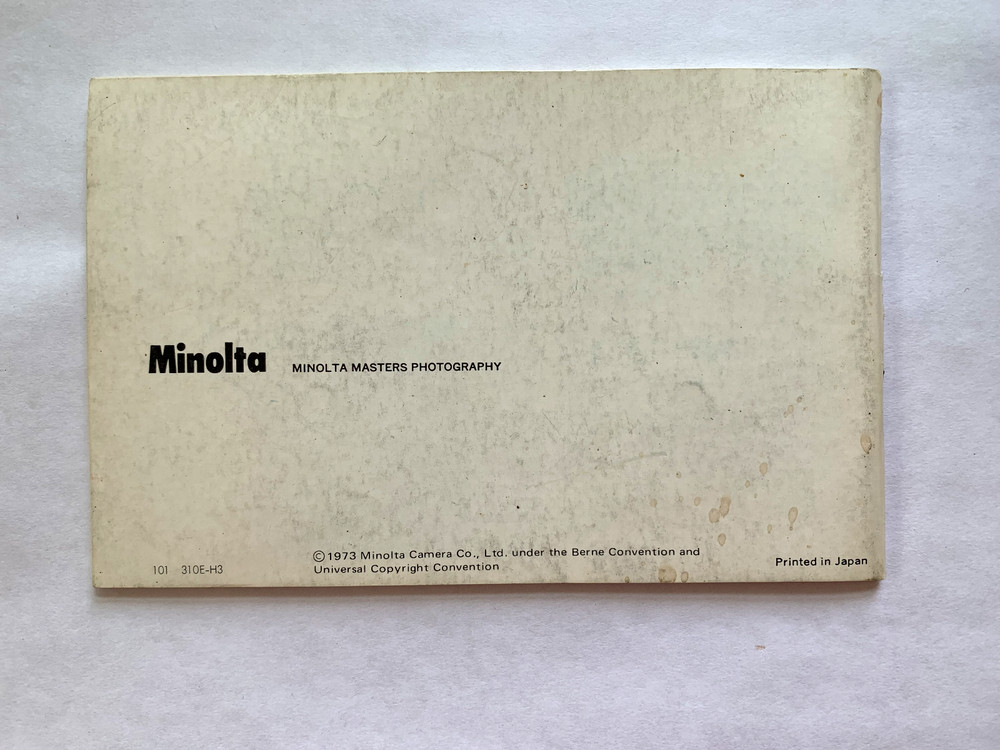 Minolta SR-T101 Owner's Manual Instruction