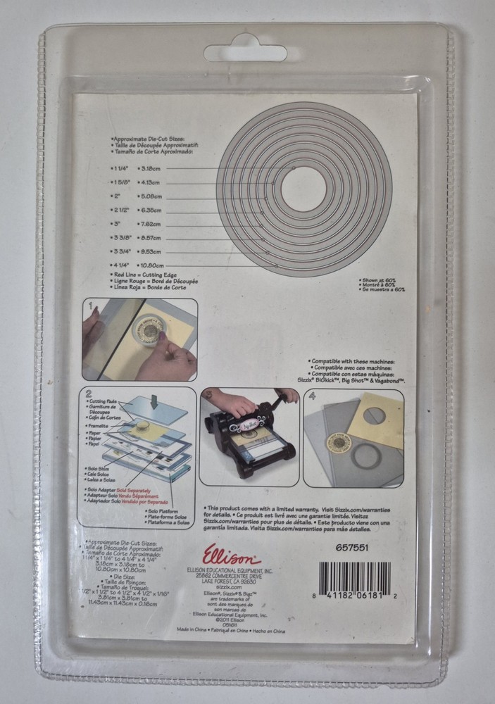 Sizzix Framelits Circles #657551 8pc Set