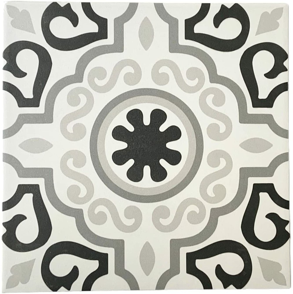 12x12 Marseille Encaustic Patterned Decorative Ceramic Floor and Wall Tile