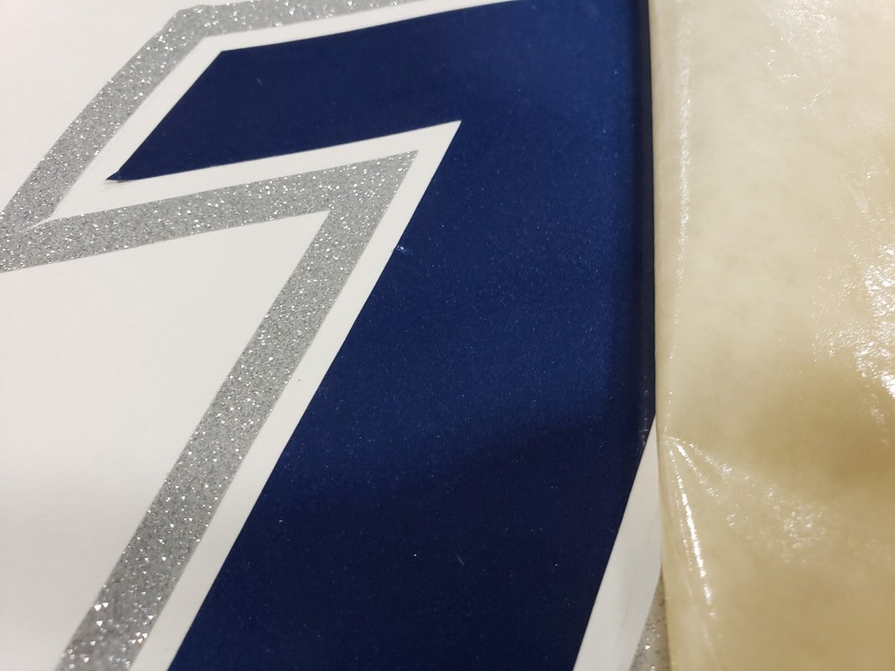 44” TROPHY SCRIPT DECAL OFF SHORE BLUE WITH SILVER TRIM