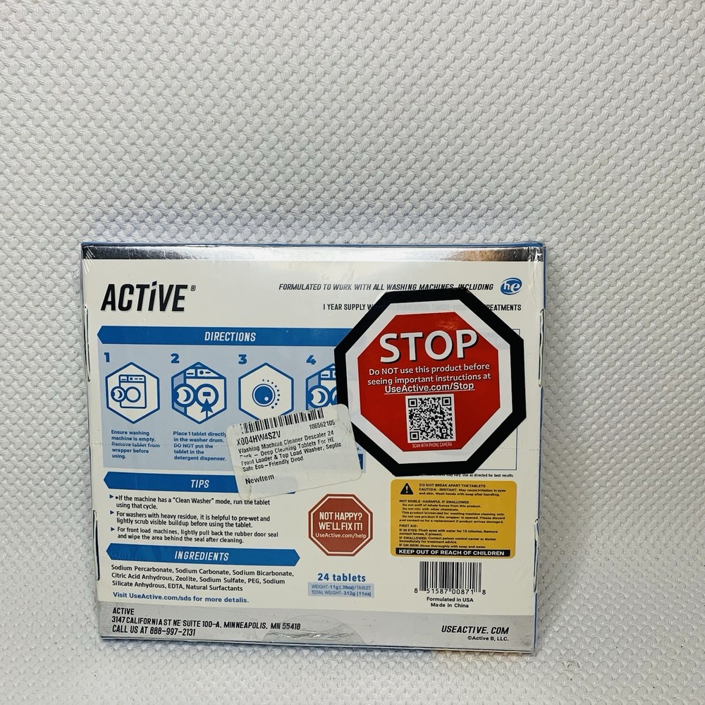 Active Washing Machine Cleaner Descaler - 24 Pack