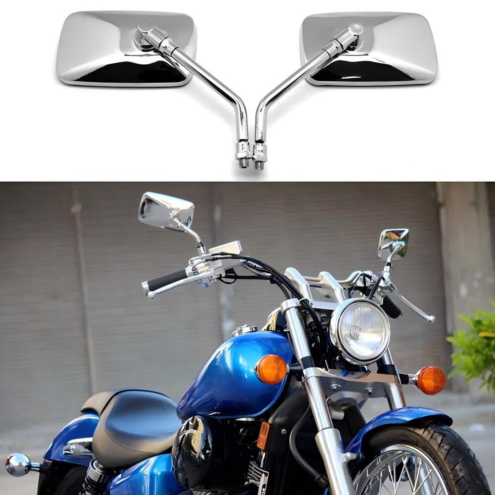 Chrome Rectangular Motorcycle Mirrors For Kawasaki Vulcan VN 900 800 700 Custom