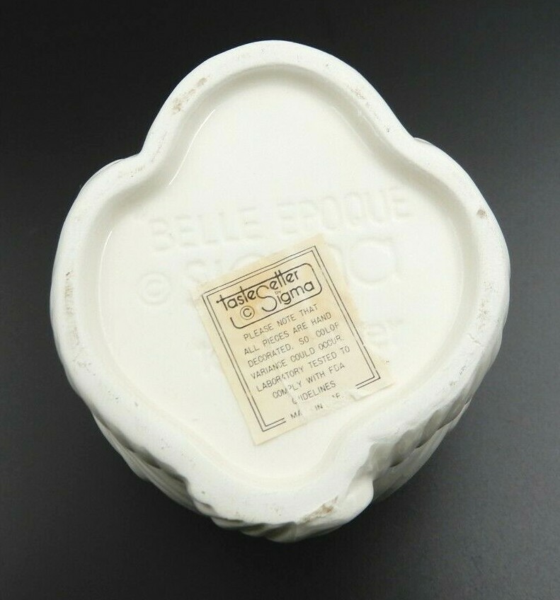 VINTAGE SIGMA BELLE EPOQUE WHITE CERAMIC DECORATIVE CONTAINER