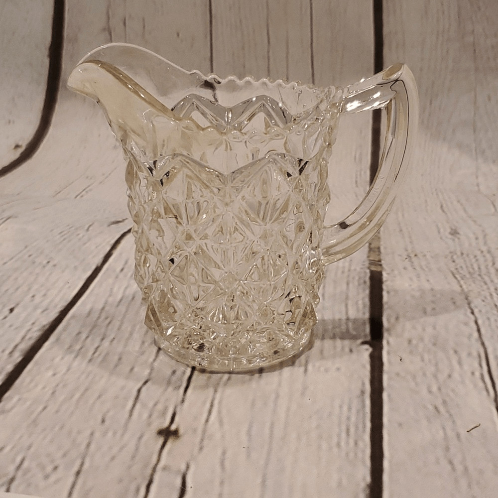 Vintage unbranded crystal creamer pitcher