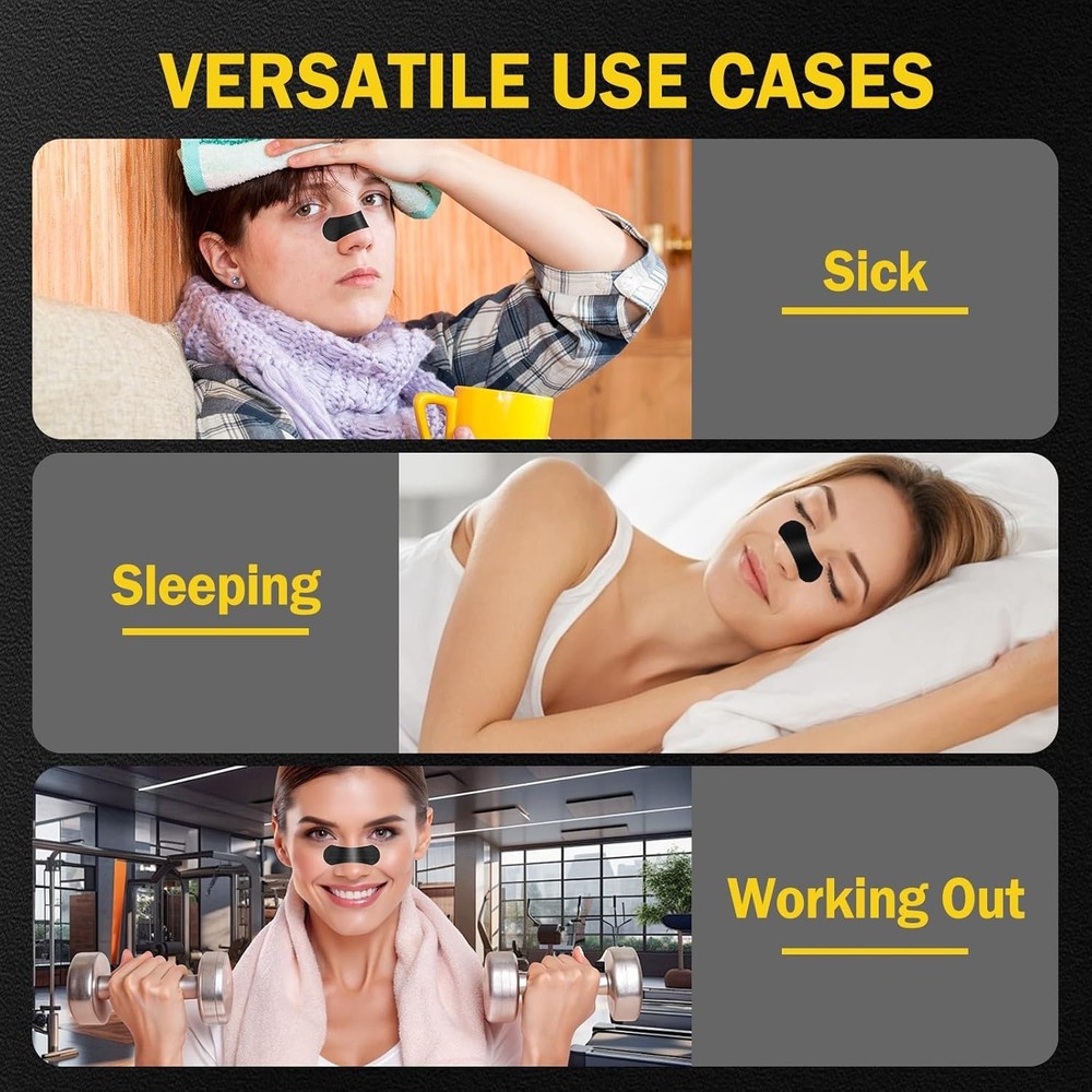Comfortable 100 Pack Nasal Strips – 5 Color Options for Sleep & Athletic Boost