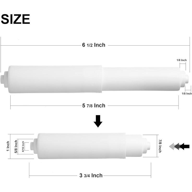 Toilet Paper Rollers 2 Pack Replacement Spring Loaded Universal Fit Easy Install