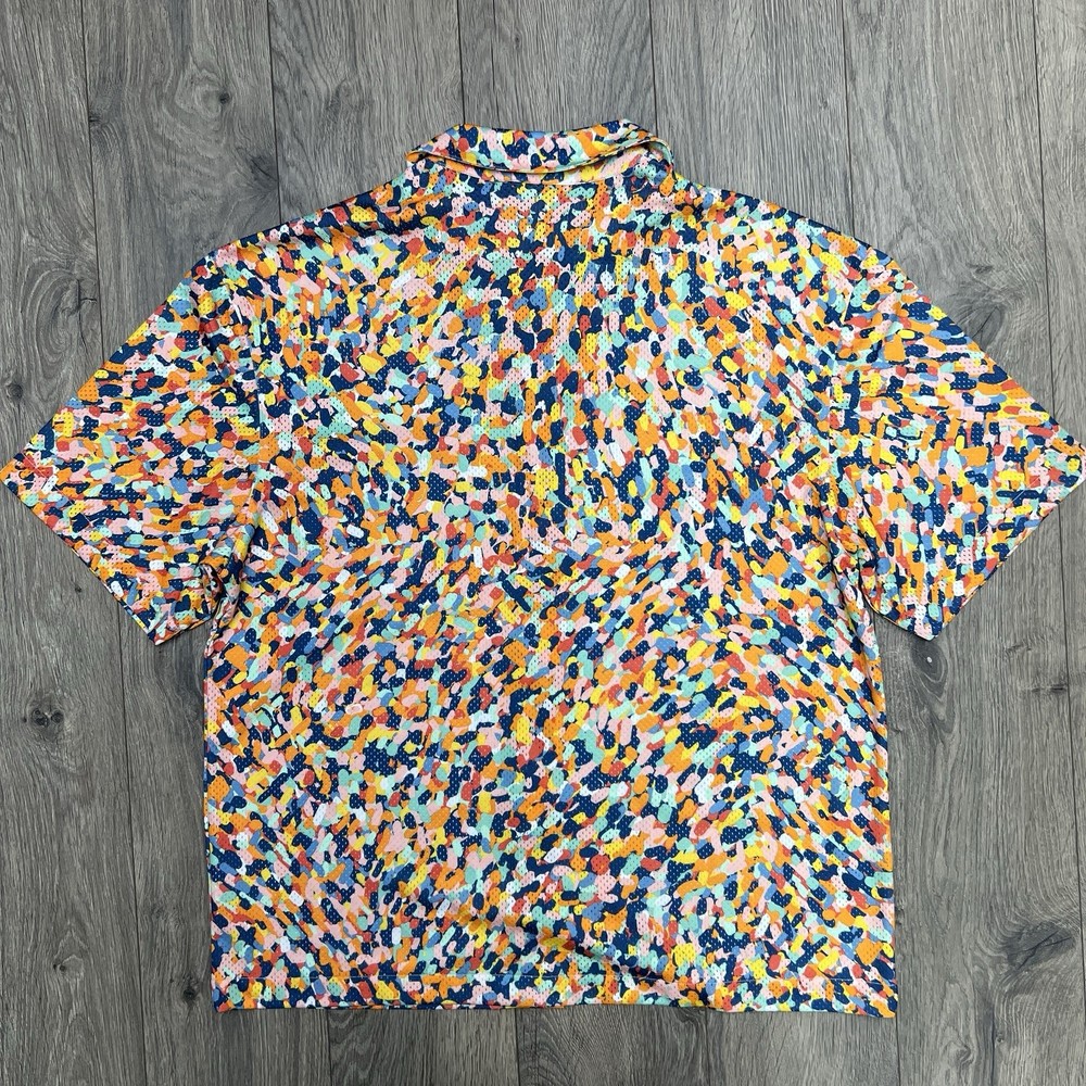 Jordan Button Up Shirt Medium Mens Multicolor Essentials Poolside Short Sleeve