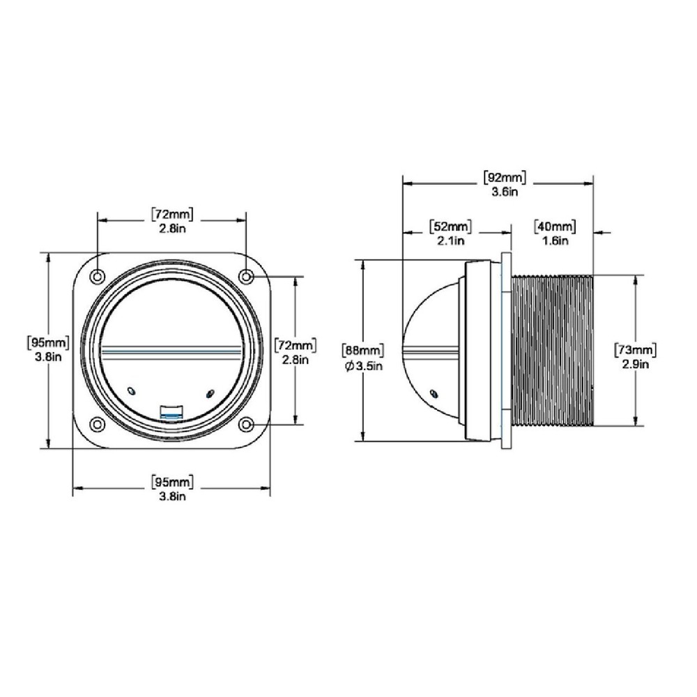 Ritchie V-537B Explorer Compass - Bulkhead Mount - Blue Dial