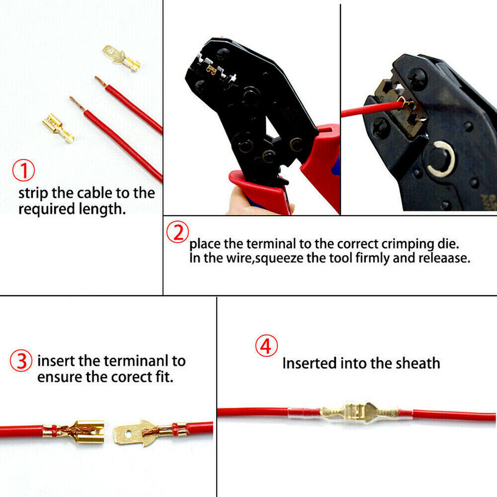Ratchet Crimping Tool Insulation Electrical Terminal Crimper Plier SN-48B