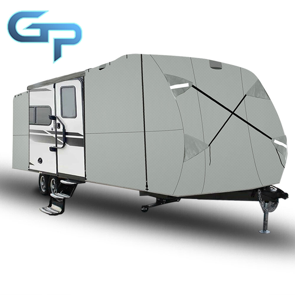 Travel Trailer RV Cover Waterproof Anti-UV Non-Woven Fabric For 18'-33' Camper