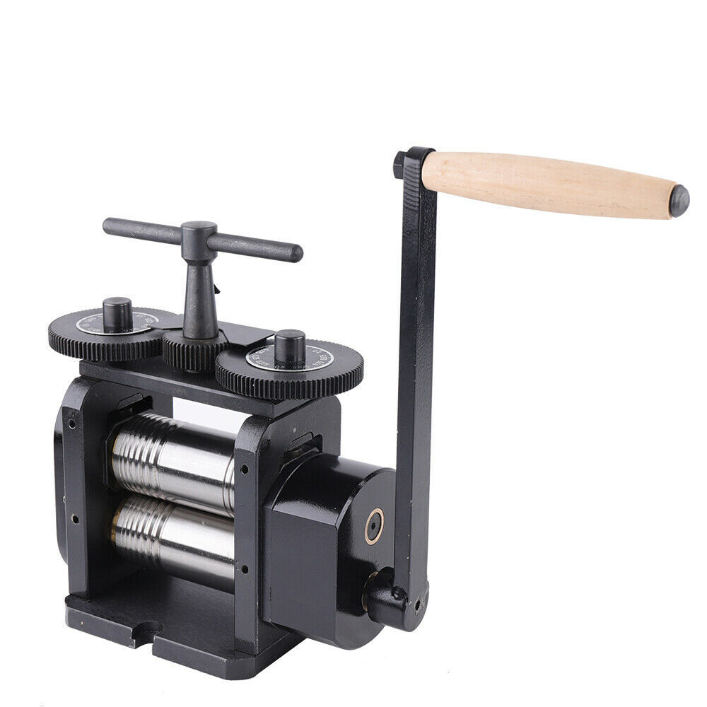 110mm Manual Rolling Mill Machine Wire Flat Pattern Sheet Metal Jewelry Tool US
