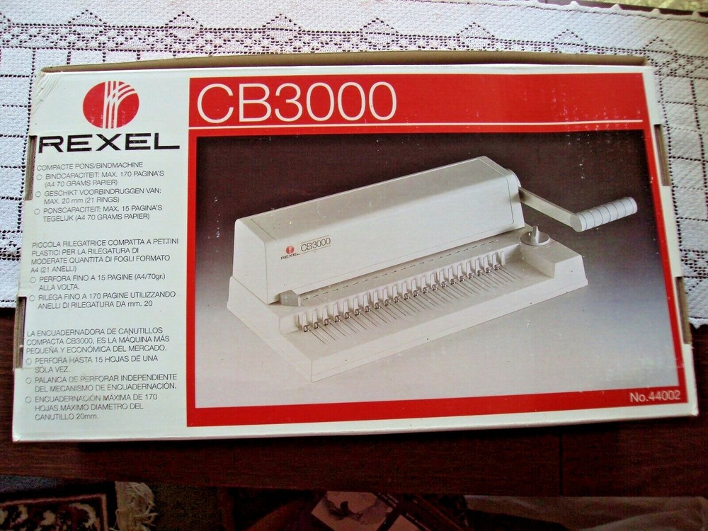 Compact Comb Binding Machine By Rexel CB3000 No.440002 Combs Not Included NEW