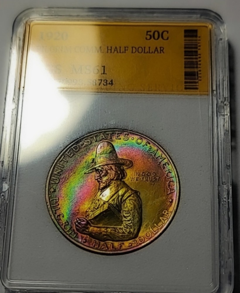 Uncirculated 1920 Pilgrim Silver Commemorative Half Dollar. 734