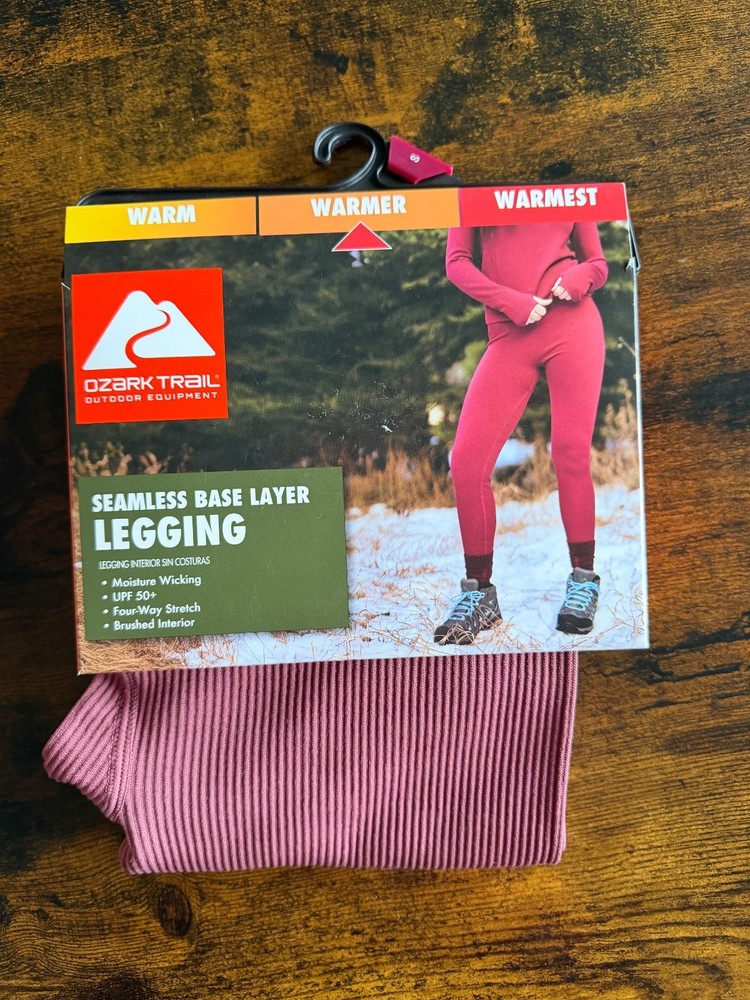 Ozark Trail Seamless Ribbed Base Layer Legging Wild Ginger Size Small New