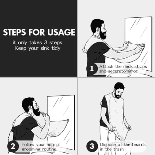 Beard Trimming Bib Apron with Suction Cups