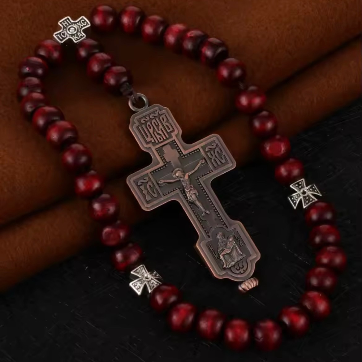 Eastern Orthodox Chotki Komboskini Prayer Beads Rosary 33 Beads Wooden