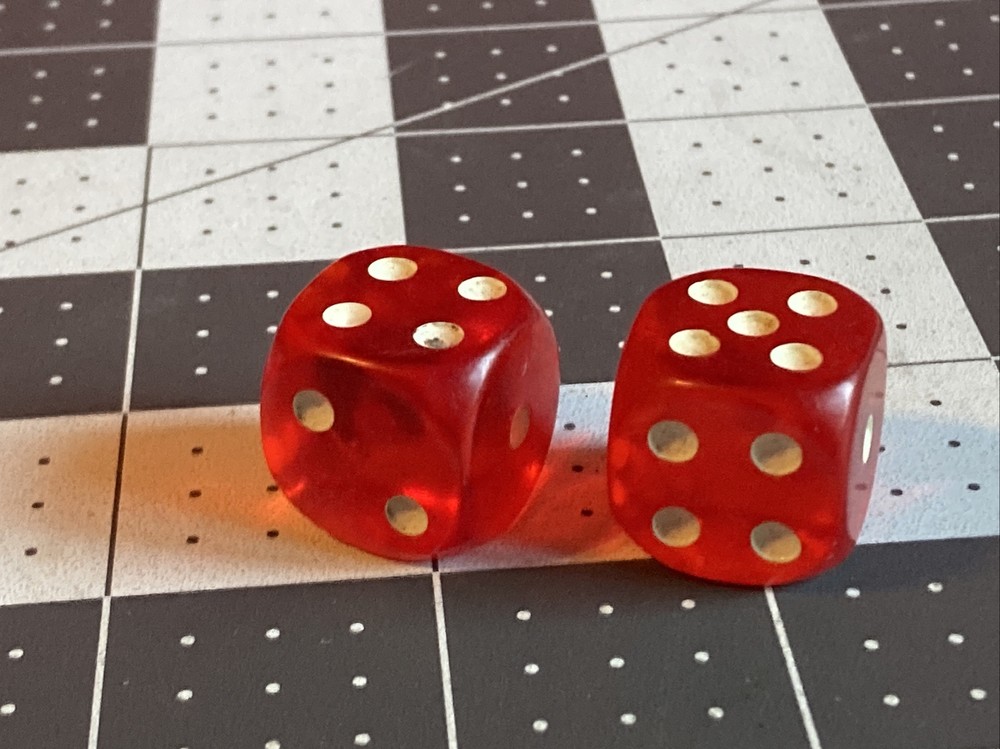 Vintage Red Dice Pair Rare